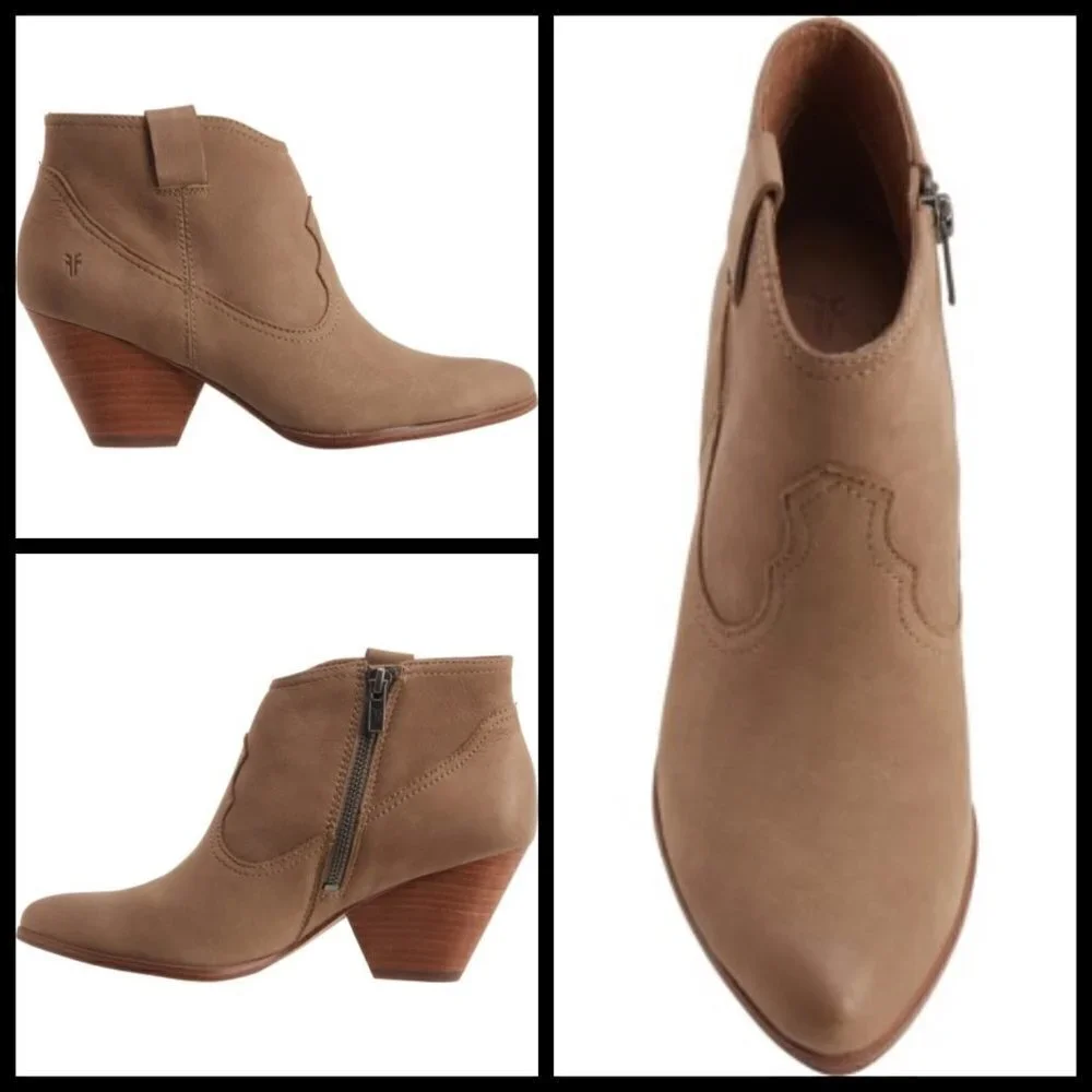💕FRYE💕 Rory Bootie Ash Cowboy Ankle Western Boots Pointed Toe Leather 10 NWOT